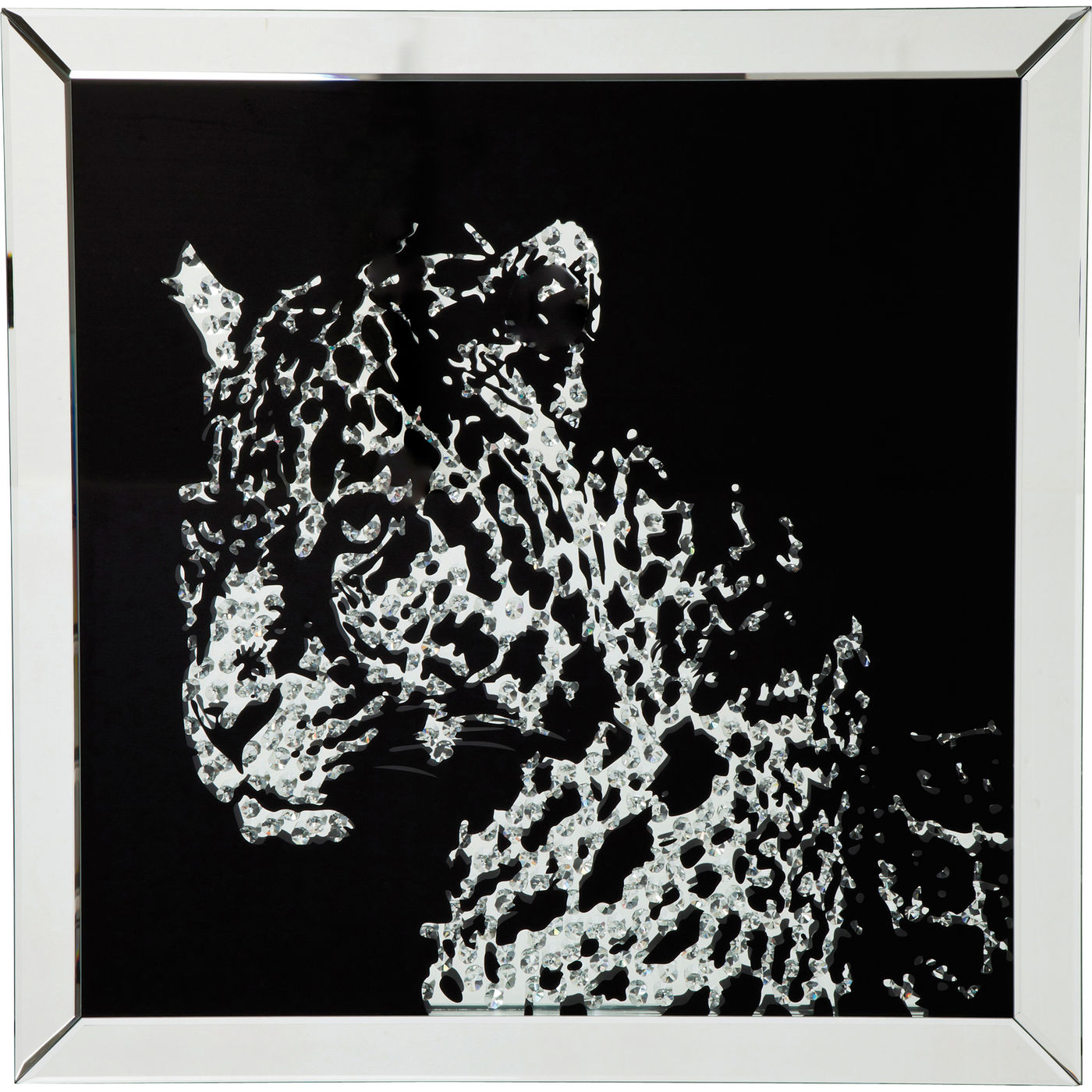 Gerahmtes Bild Mirror Leopard 80x80cm