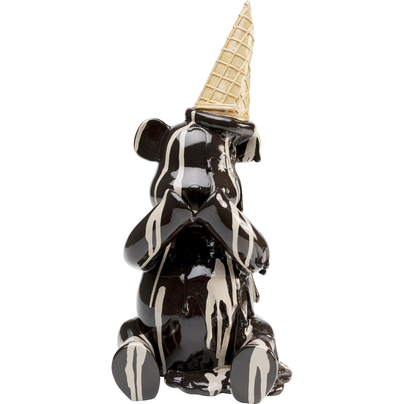 Deko Figur Sitting Gelato Bear Schwarz 37cm