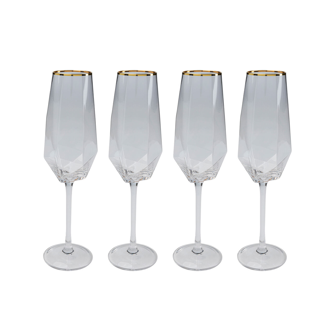 Sektglas Diamond Gold Rim (4/tlg.)