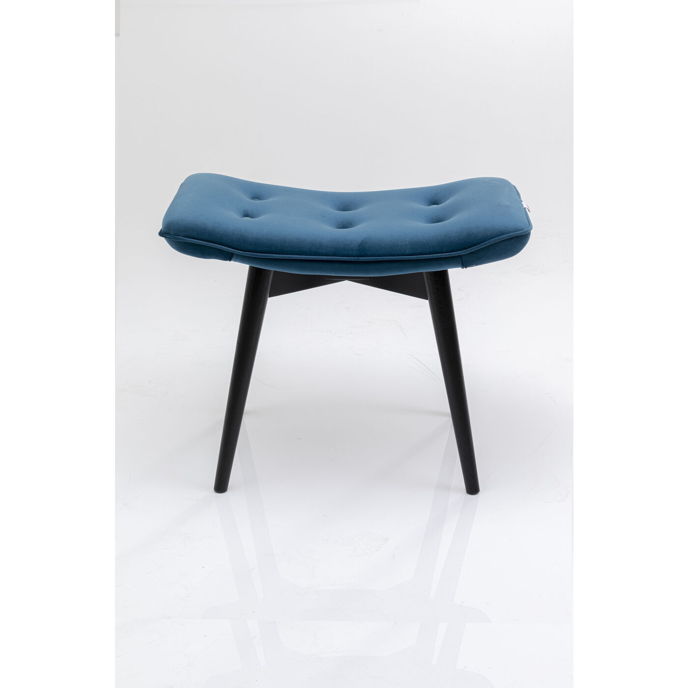 Hocker Black Vicky Velvet Petrol 59x37cm