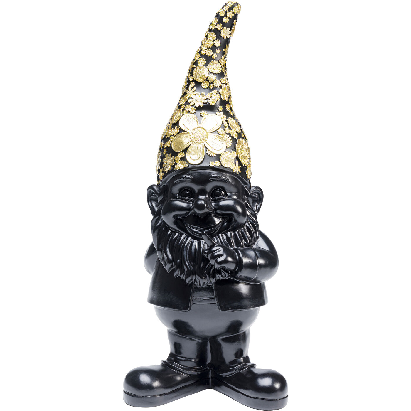 Deko Figur Zwerg Standing Schwarz Gold 46cm