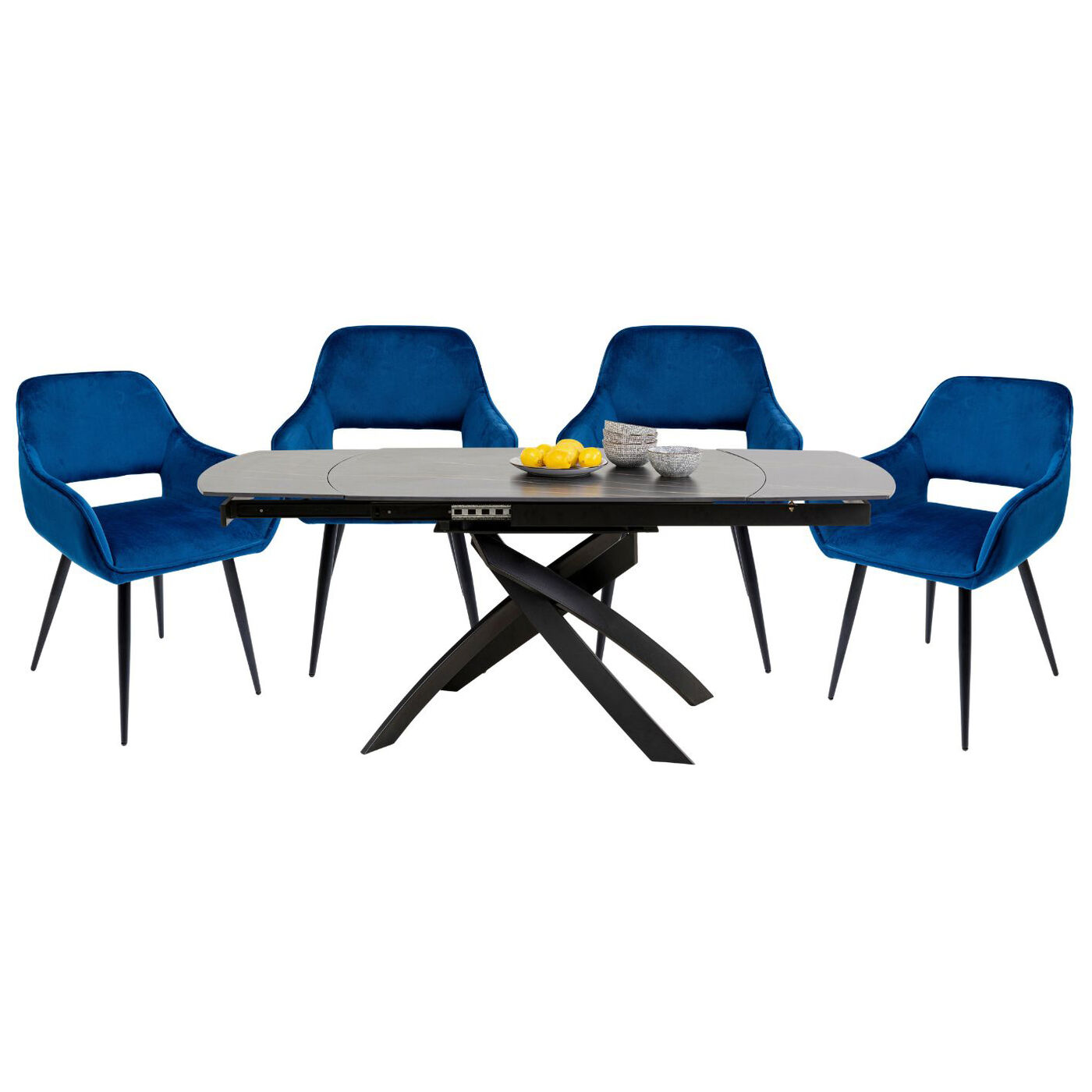 Essgruppe Francisco Twist Blau (5/tlg)