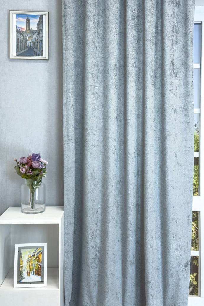 Parker – Rideau occultant en velours gris, 100 % occultant