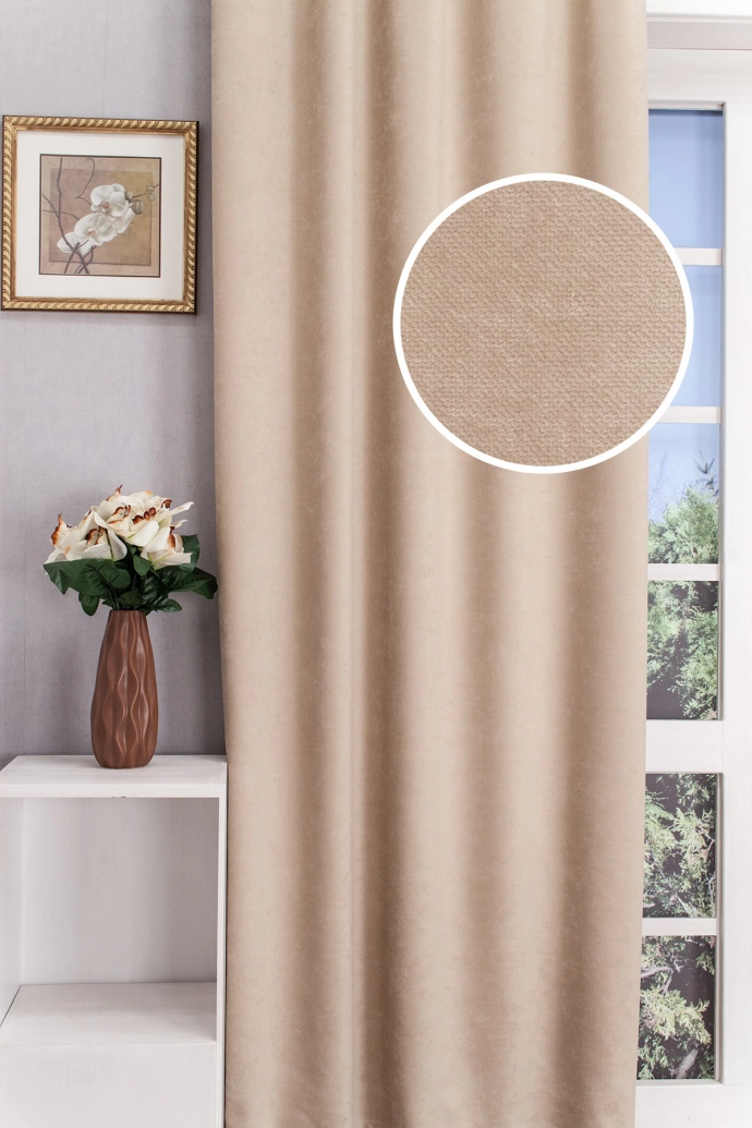 Ramon – Rideau décoratif jacquard occultant beige clair