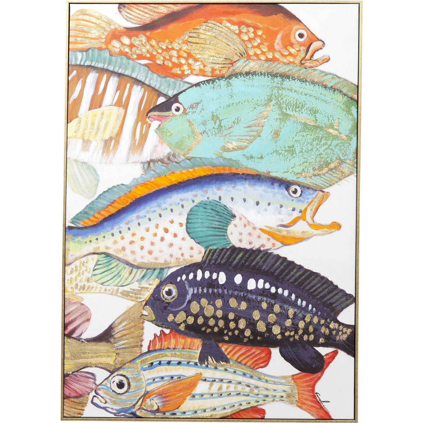 Gerahmtes Bild Fish Meeting Two 75x100cm