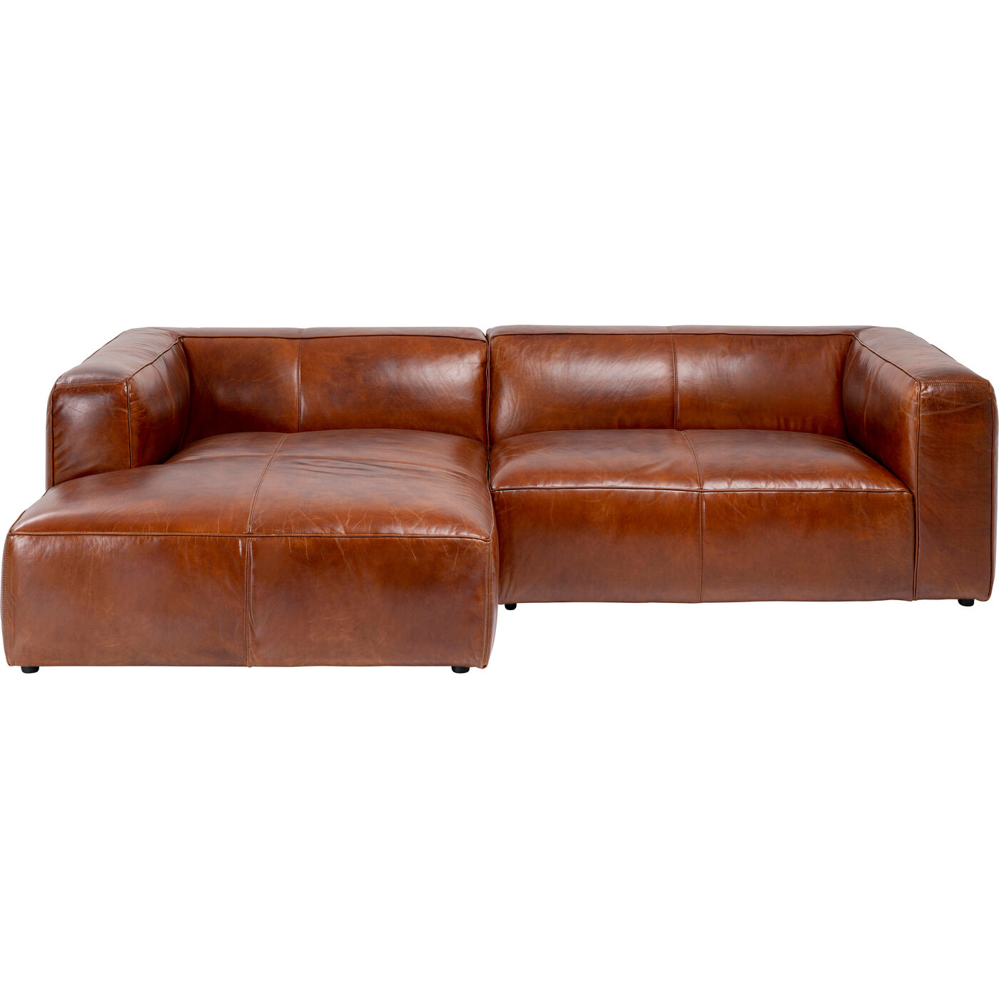 Corner Sofa Cubetto Leather Brown 170x270cm