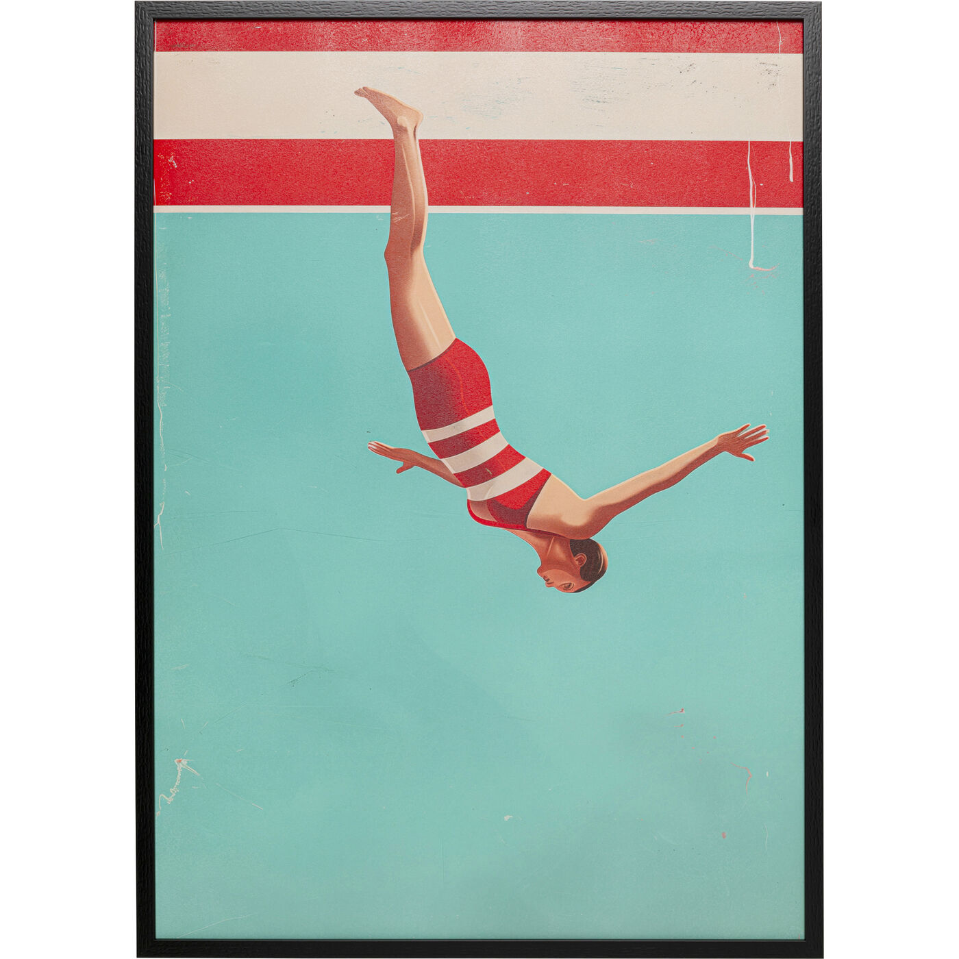 Gerahmtes Bild Jumping Girl Down 103x73cm