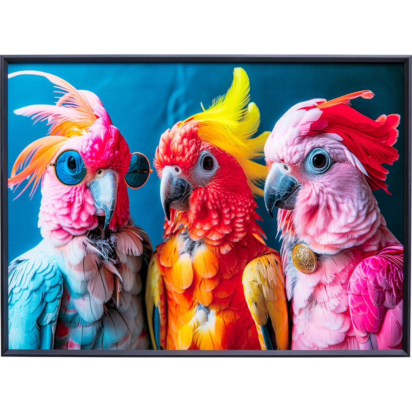 Glasbild Cockatoo Chatter 70x50cm