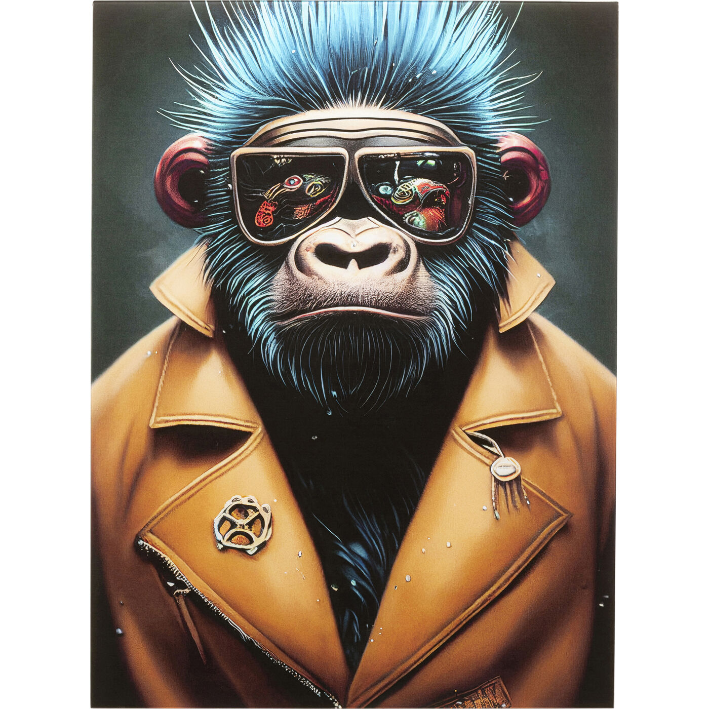 Glasbild Fashion Gorilla 60x80cm
