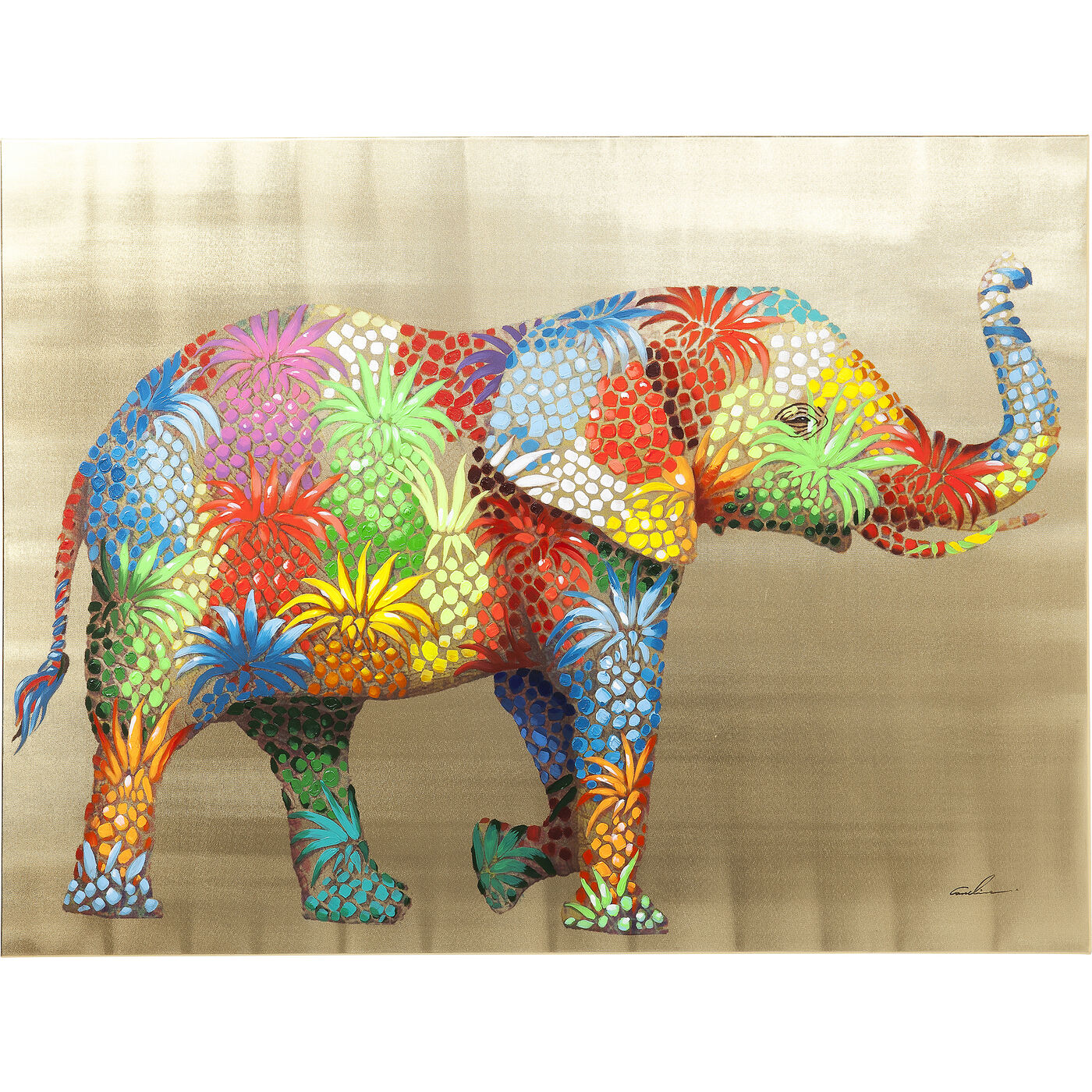 Leinwandbild Flower Elefant 50x40cm