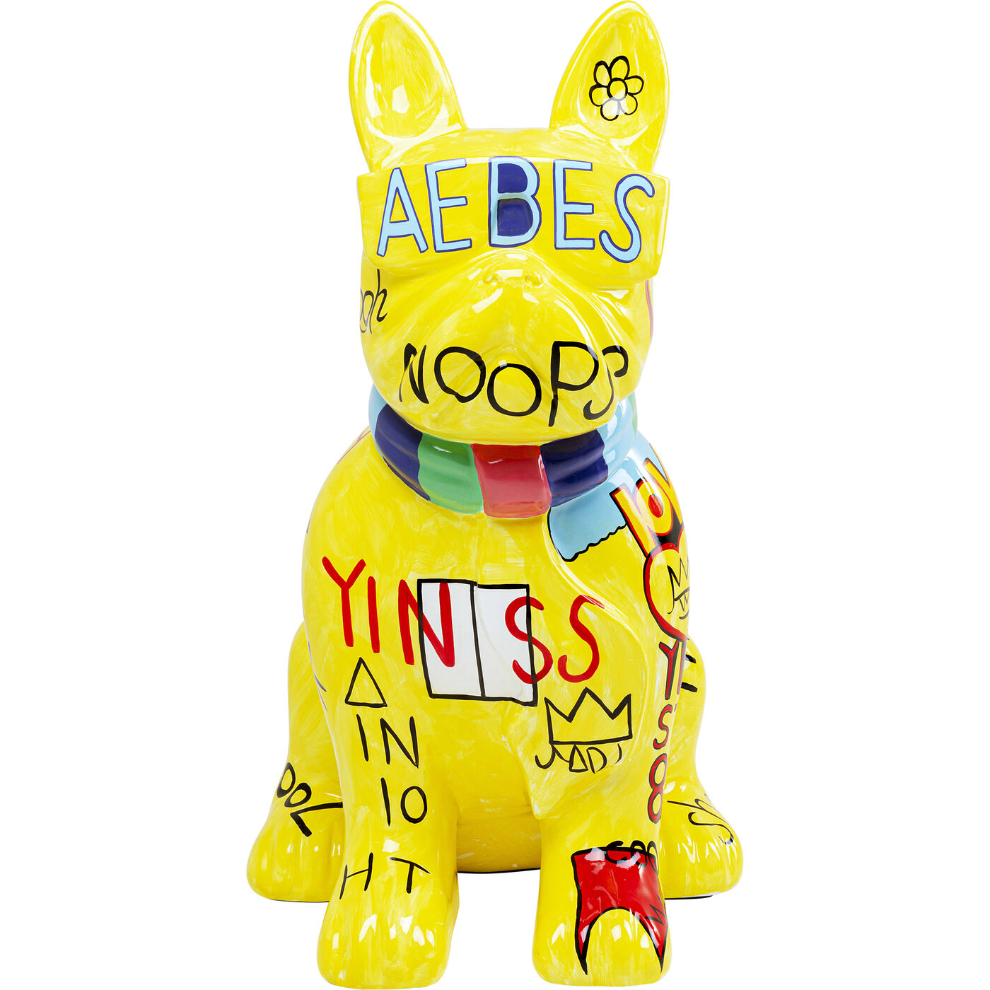 Figurine décorative Graffiti Dog jaune 122cm