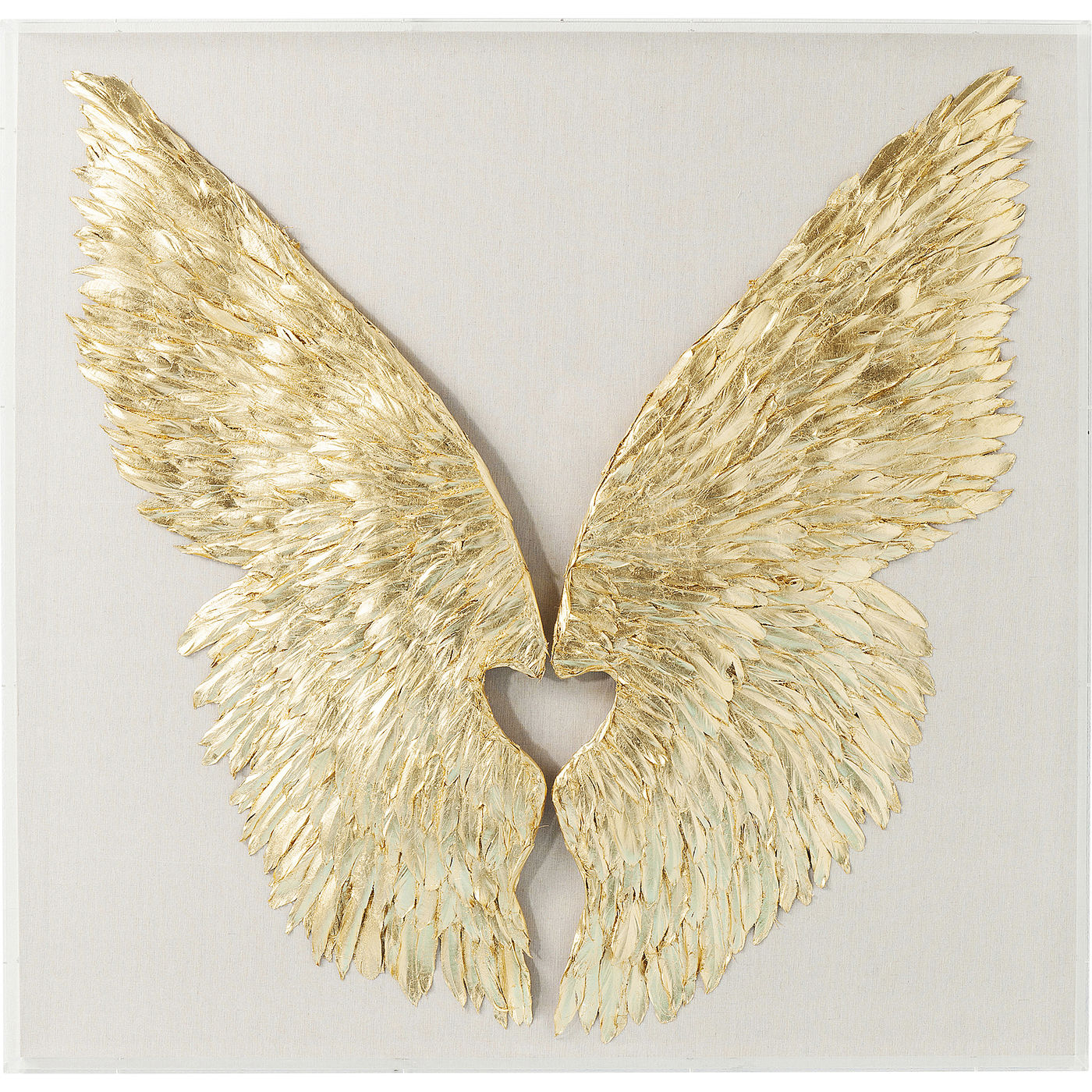 Objektbild Wings Gold-Weiß 120x120cm