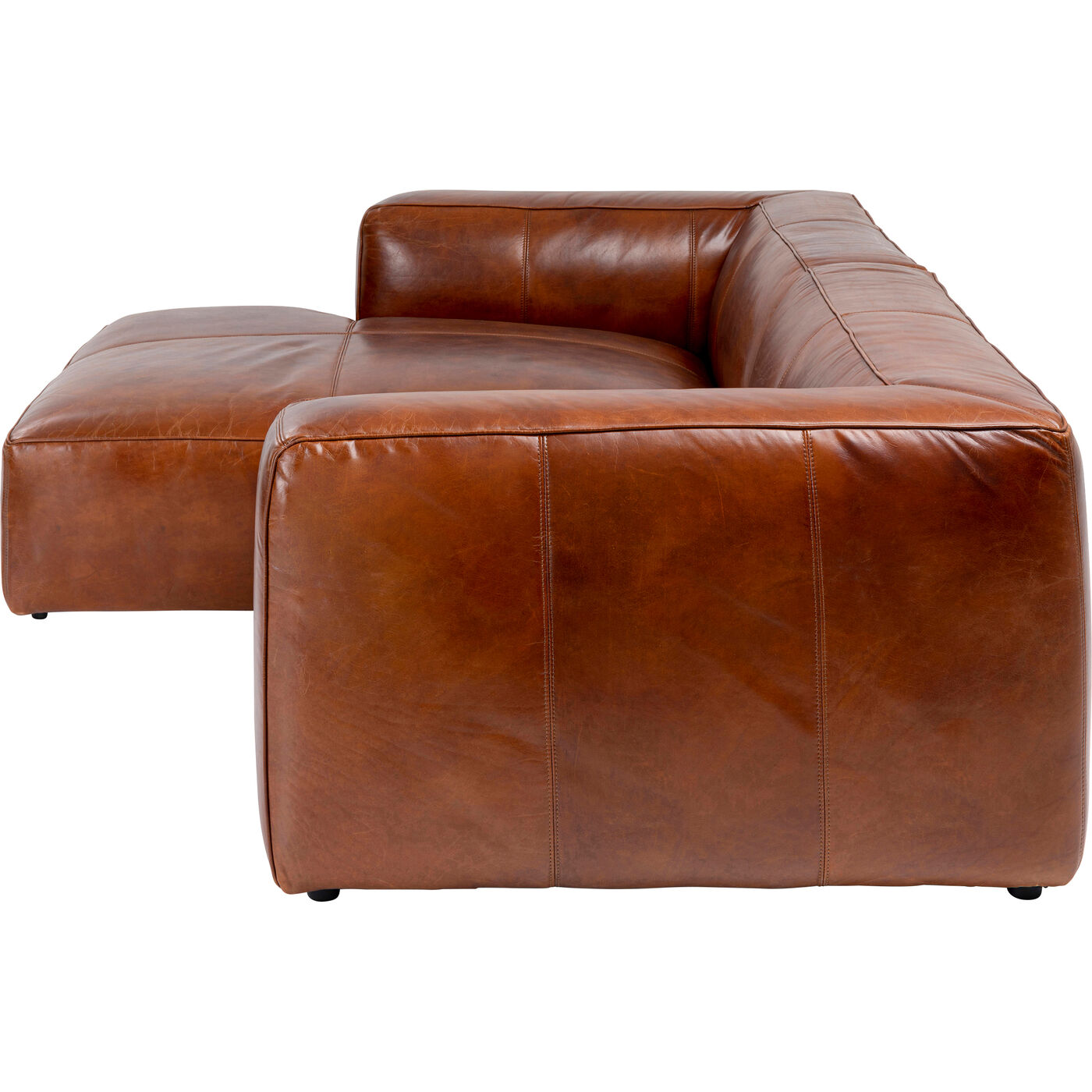 Ecksofa Cubetto Leder Braun 170x270cm