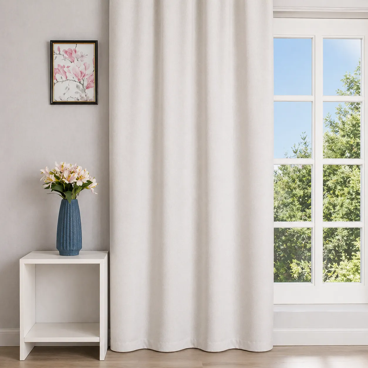 Sunstopper – Grauweisser Verdunkelungsvorhang, 100% lichtdicht