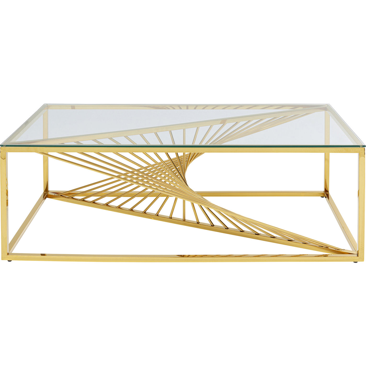 Couchtisch Laser Gold Klarglas 120x60cm