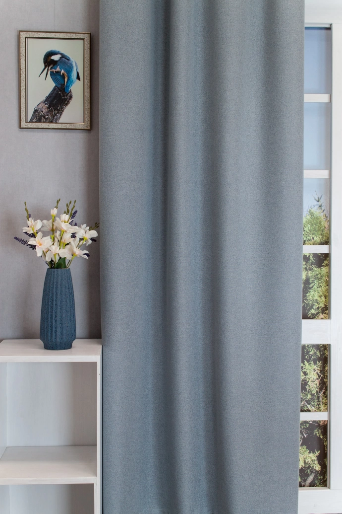 Super Blackout – Rideau occultant bleu grisé, 100 % occultant