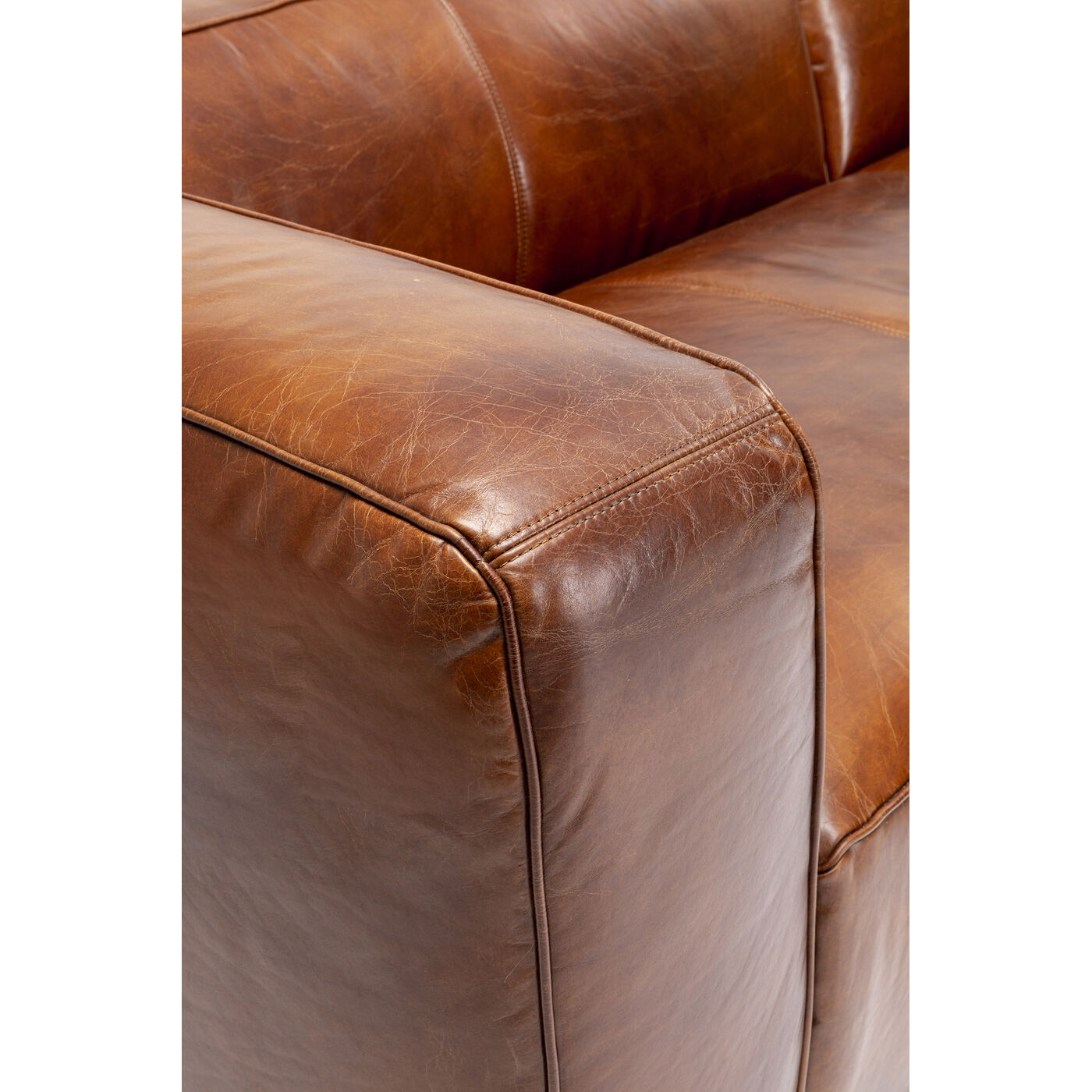 Ecksofa Cubetto Leder Braun 170x270cm