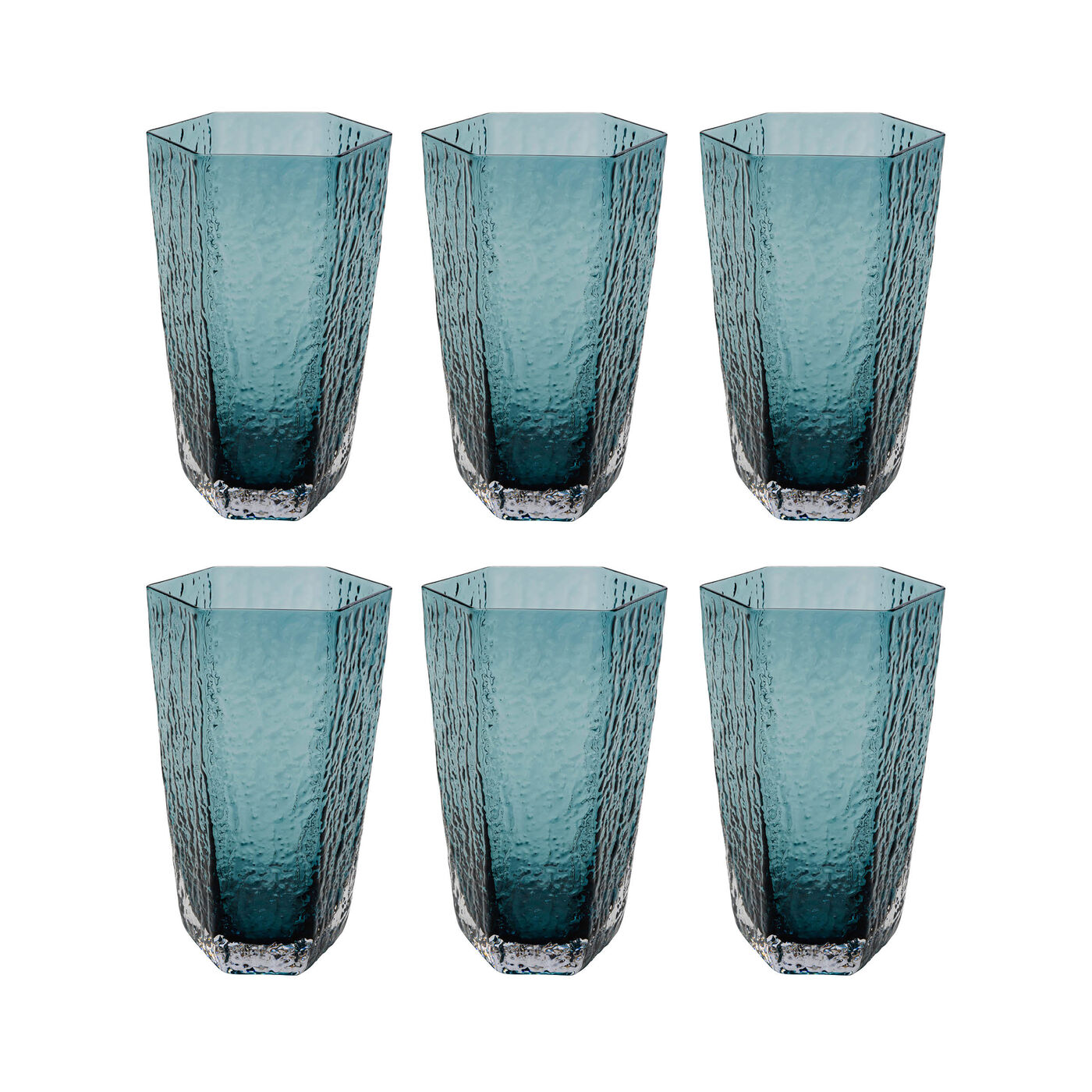 Glas Cascata Blau (6/Set)